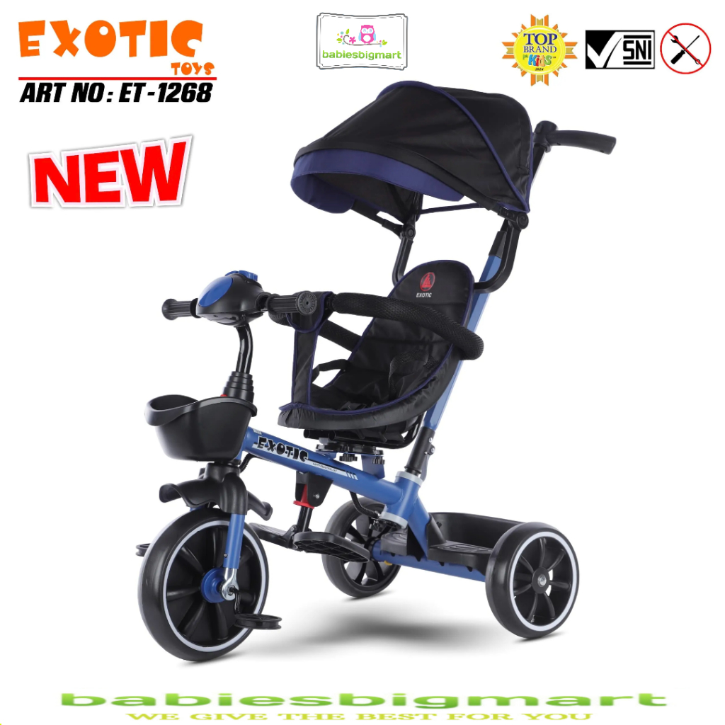 Jual SEPEDA ANAK RODA 3 TIGA TRICYCLE EXOTIC ET 1268 MUSIC LAMPU KURSI ...