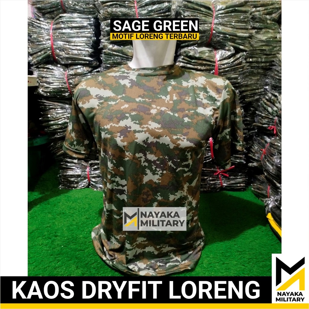 Jual Nayaka Military Kaos Loreng Sage Green Motif Loreng Terbaru Baju ...