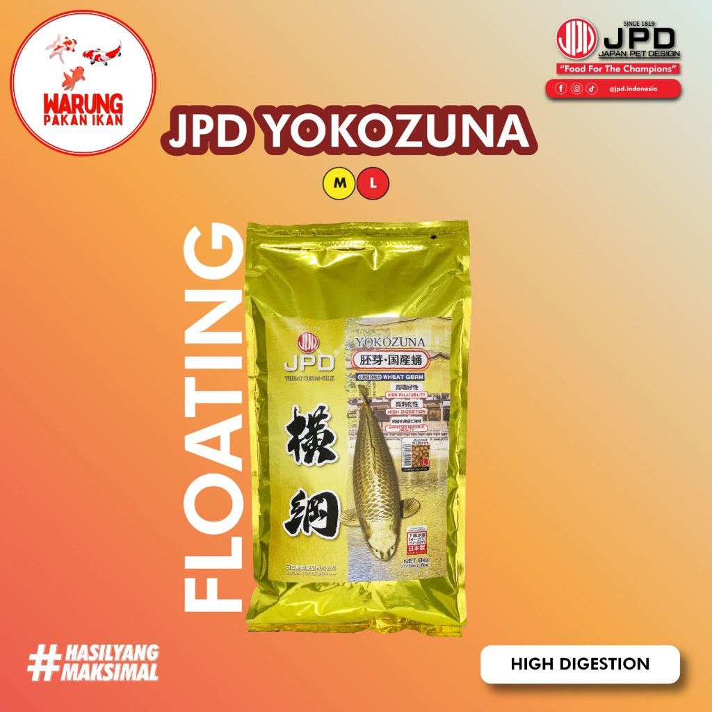 Jual Pakan Ikan JPD Yokozuna Formula Floating M/L 15kg | Shopee Indonesia