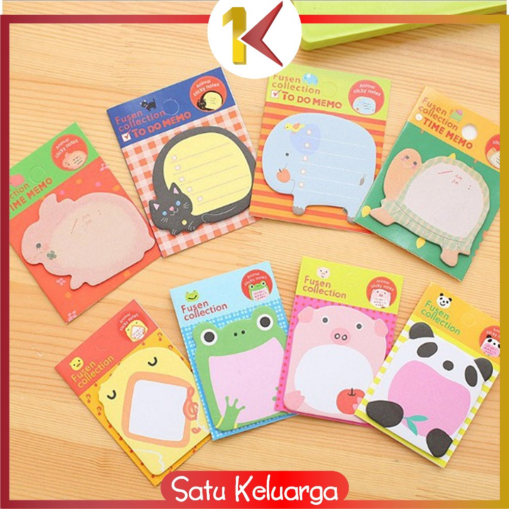 Jual EC SK-A3 Sticky Notes Motif Binatang Tempelan Kertas Catatan Memo ...