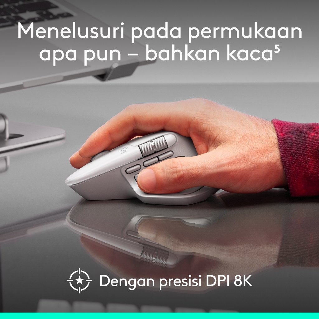 Logitech MX Master 4 - FOR MAC, Mouse Wireless Ergonomis dengan Feedback Haptik Berkinerja Tinggi, Scrolling Ultra Cepat, Pengisian Daya USB-C, Blueto (6)
