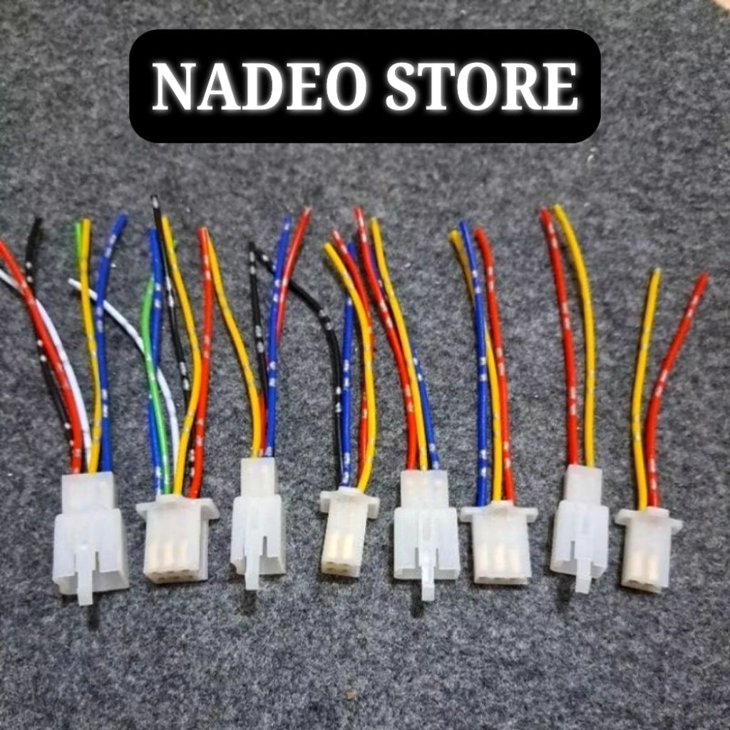 Jual Socket Soket Konektor Putih Sambungan Kabel 2 3 4 6 Pin + Kabel ...