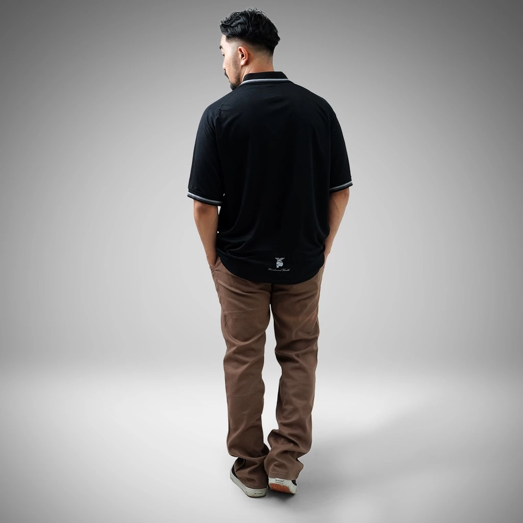 Kaos Jersey Pria Oversize Hitam Premium Drop Needle Streetwear foto 7