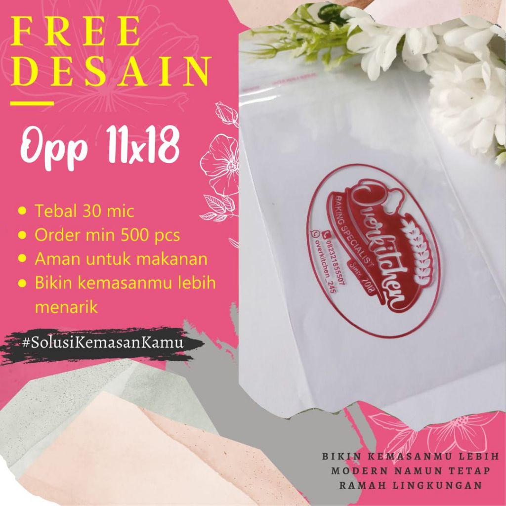 Jual Sablon Plastik Roti Opp 11x18 Minimal Order 500 pcs | Shopee Indonesia