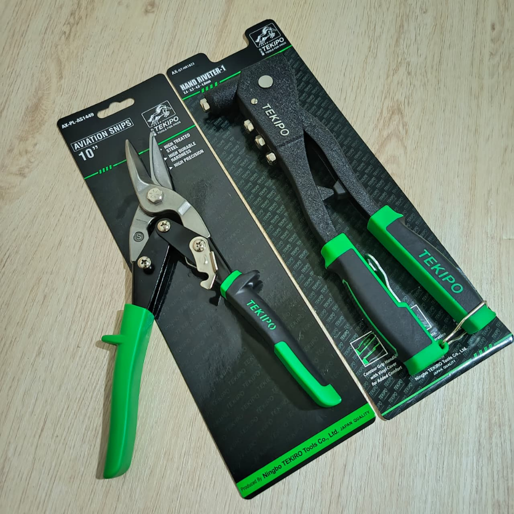 Jual TEKIPO 2 SET Gunting Baja Ringan + Tang Rivet / Gunting Seng 10 ...