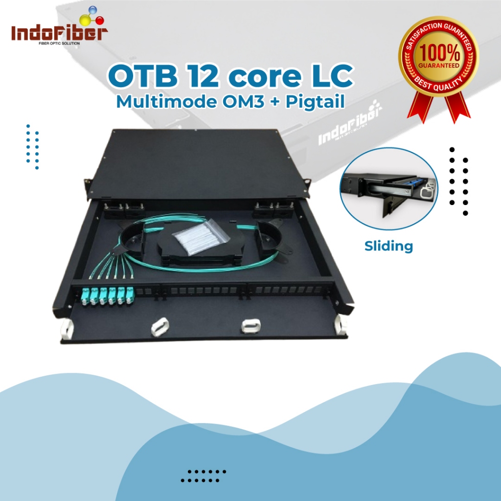 Jual INDOFIBER OTB Rack 12 port LC multimode OM3 + Pigtail / ODF rack ...