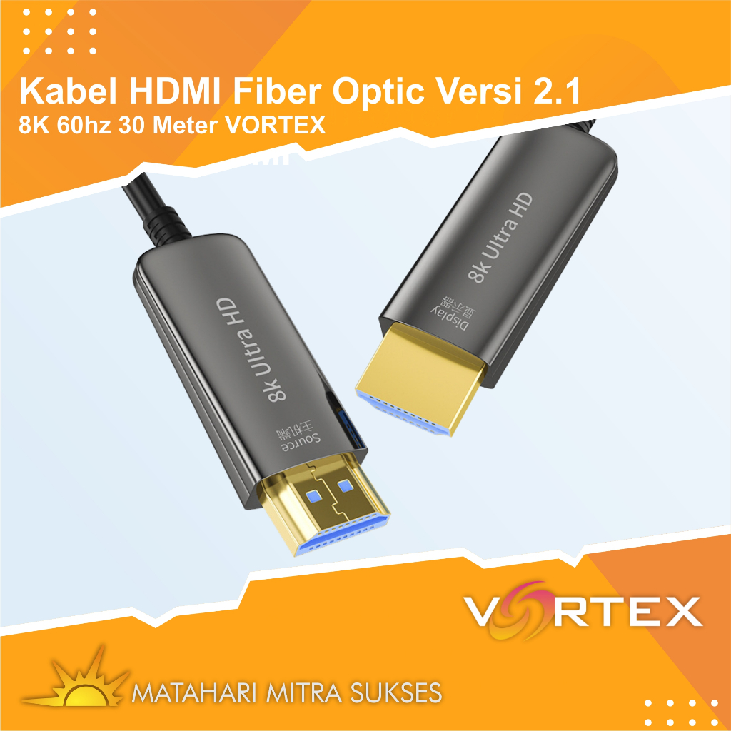Jual Kabel HDMI Fiber Optic Versi 2.1 8K 60hz 30 Meter VORTEX | Shopee ...