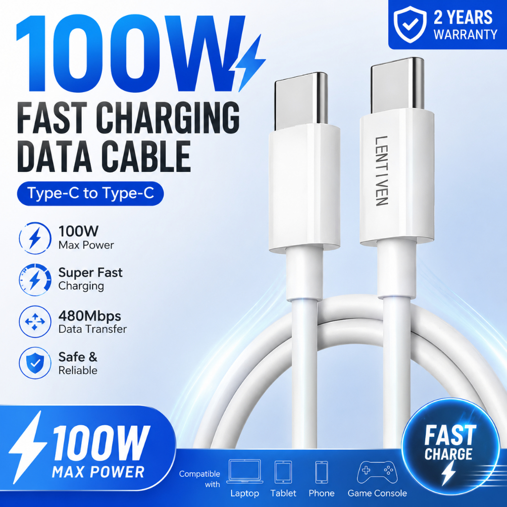 Jual LENTIVEN Kabel data Fast Charging Type C To Type C type c to ...