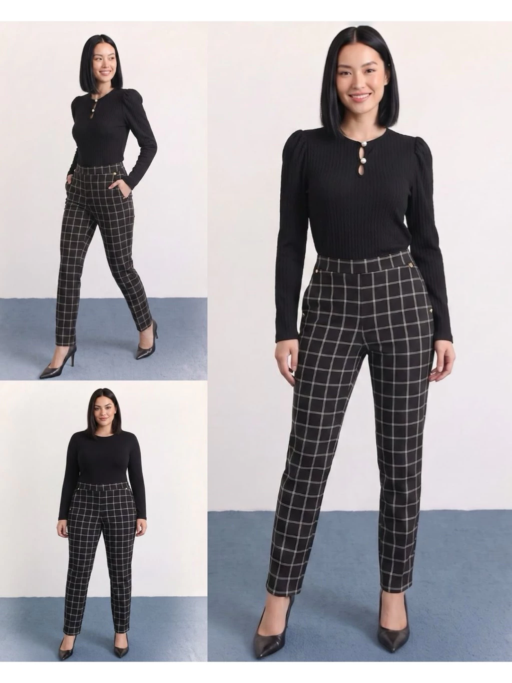 Celana Panjang Wanita AK Women's Plaid Pull-On Pants - 2731