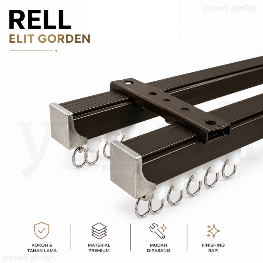 Tiang Gorden Fullset Rell Elite Double & Single 1-3 Meter Besi Cantolan Hordeng Drop Ceiling