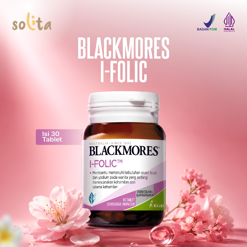 Blackmores I-Folic Asam Folat Yodium 60 Tablet || Blackmores I-Folic Suplemen Kehamilan 60 Tablet
