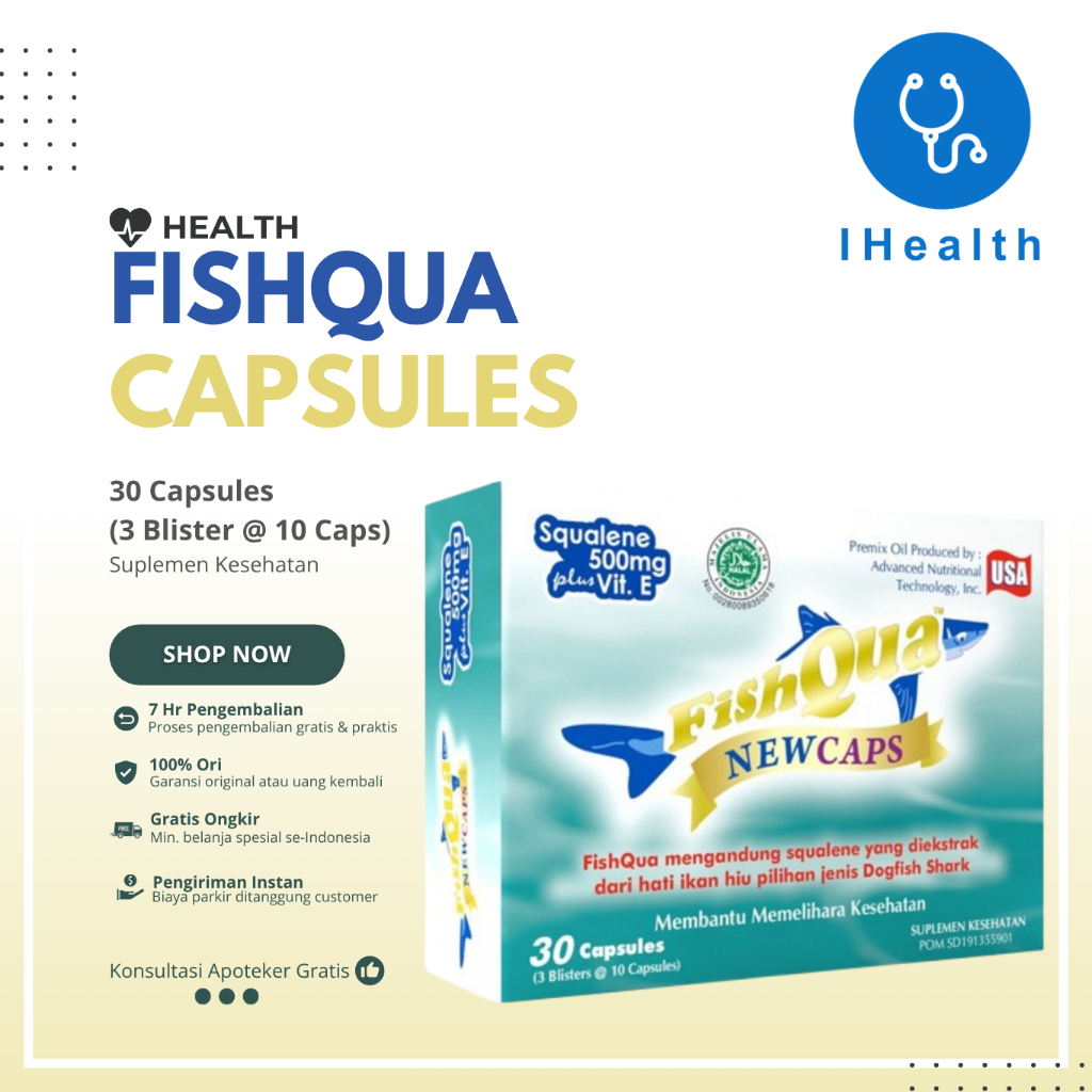 Jual Fishqua Newcaps 30 Kapsul / Minyak Ikan / Suplemen / Membantu ...