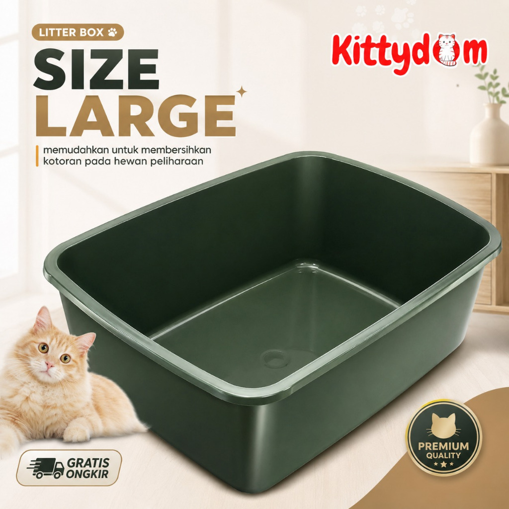 Jual KITTYDOM Box Bak Pasir Litter Box Kucing Size L Large Tempat Poop ...