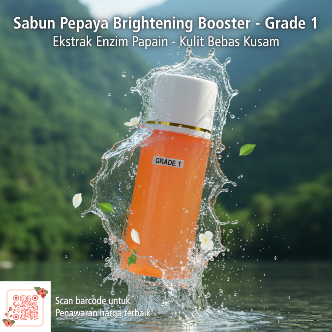 [PYG1-100] Sabun Pepaya Brightening Booster | Ekstrak Enzim Papain | Kulit Bebas Kusam (G1) uk.100ml