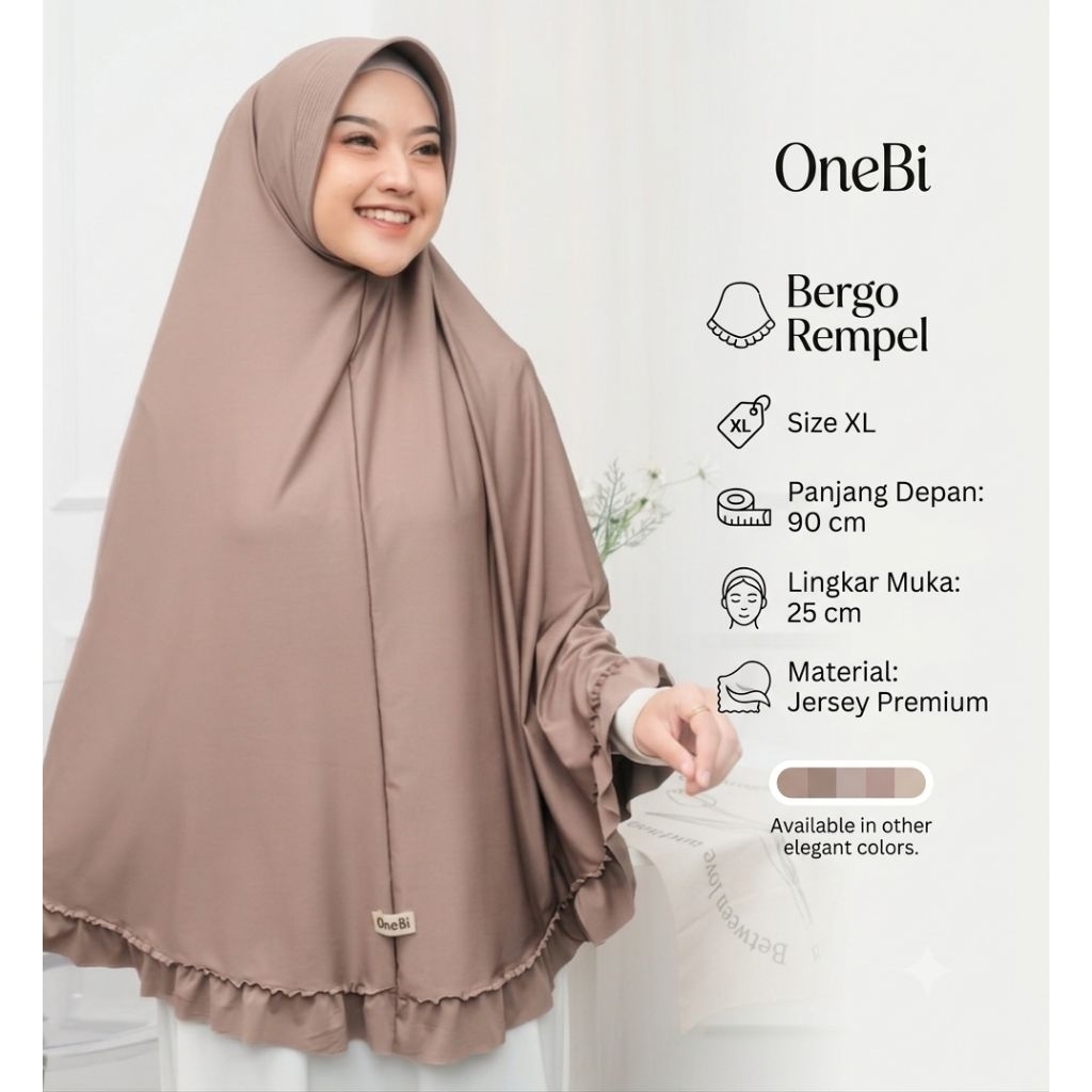 Hijab Syari Jumbo Bergo Rempel XL Ped