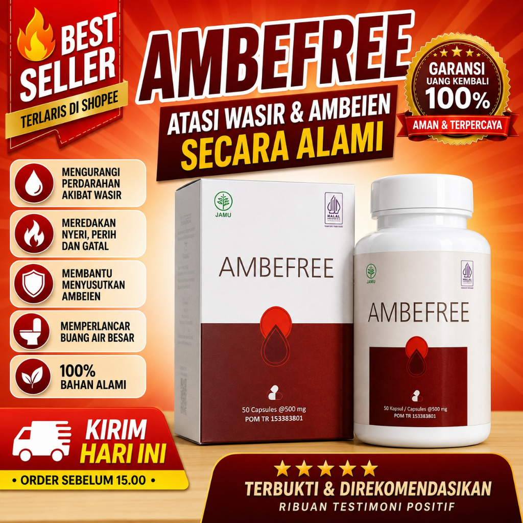 Obat Wasir Ambeien Fistula Ani BAB Berdarah - Ambefree Obat Herbal Tanpa Efek Samping 100% ORI BPOM