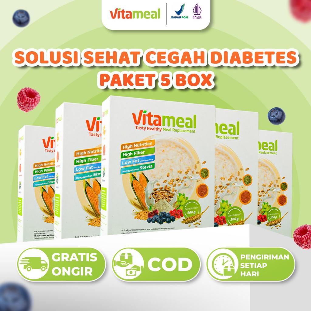[ 5 BOX ] VITAMEAL - Sembuhkan Diabetes Asam Lambung Kebas Kesemutan Tanpa Efek Samping BPOM