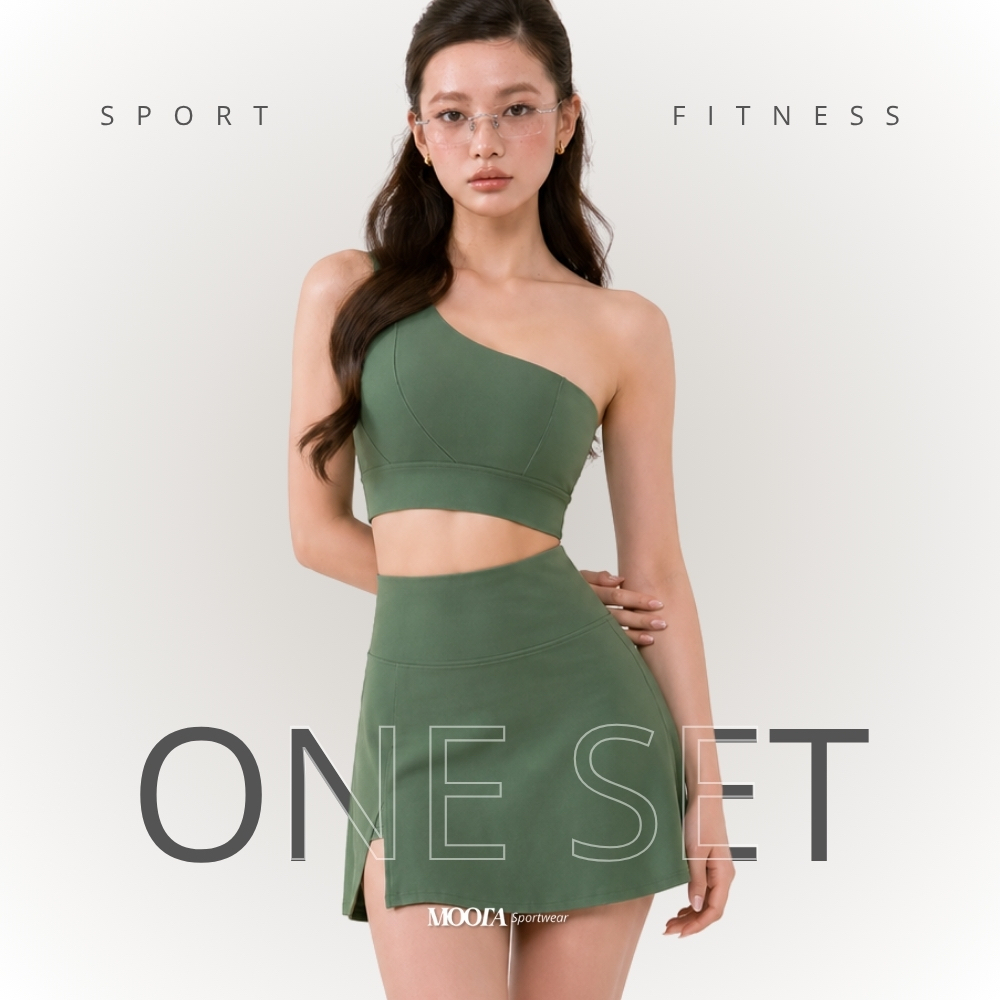 Setelan Olahraga Rok Celana Wanita Sport SET (Sport Bra+Rok Celana) Baju Olahraga Senam Dance Aerobic Golf Tennis
