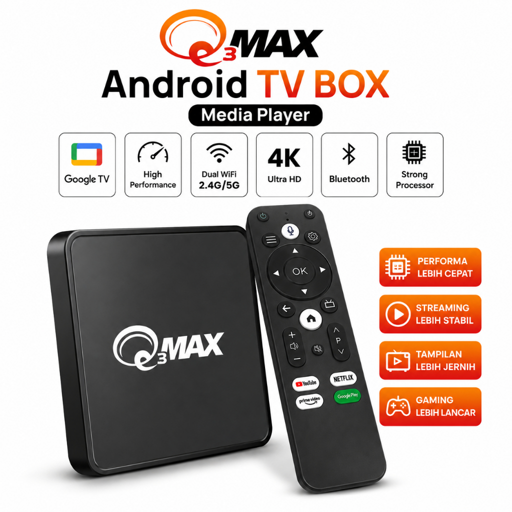 Jual Q3 MAX Android TV BOX 4K UHD WiFi Dual Band Bluetooth Media Player ...