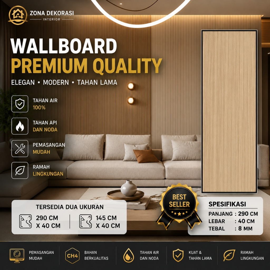 Jual Wallboard PVC 2.9x0.4 M x 0 8 mm Papan Panel Dinding wallboard Wpc ...