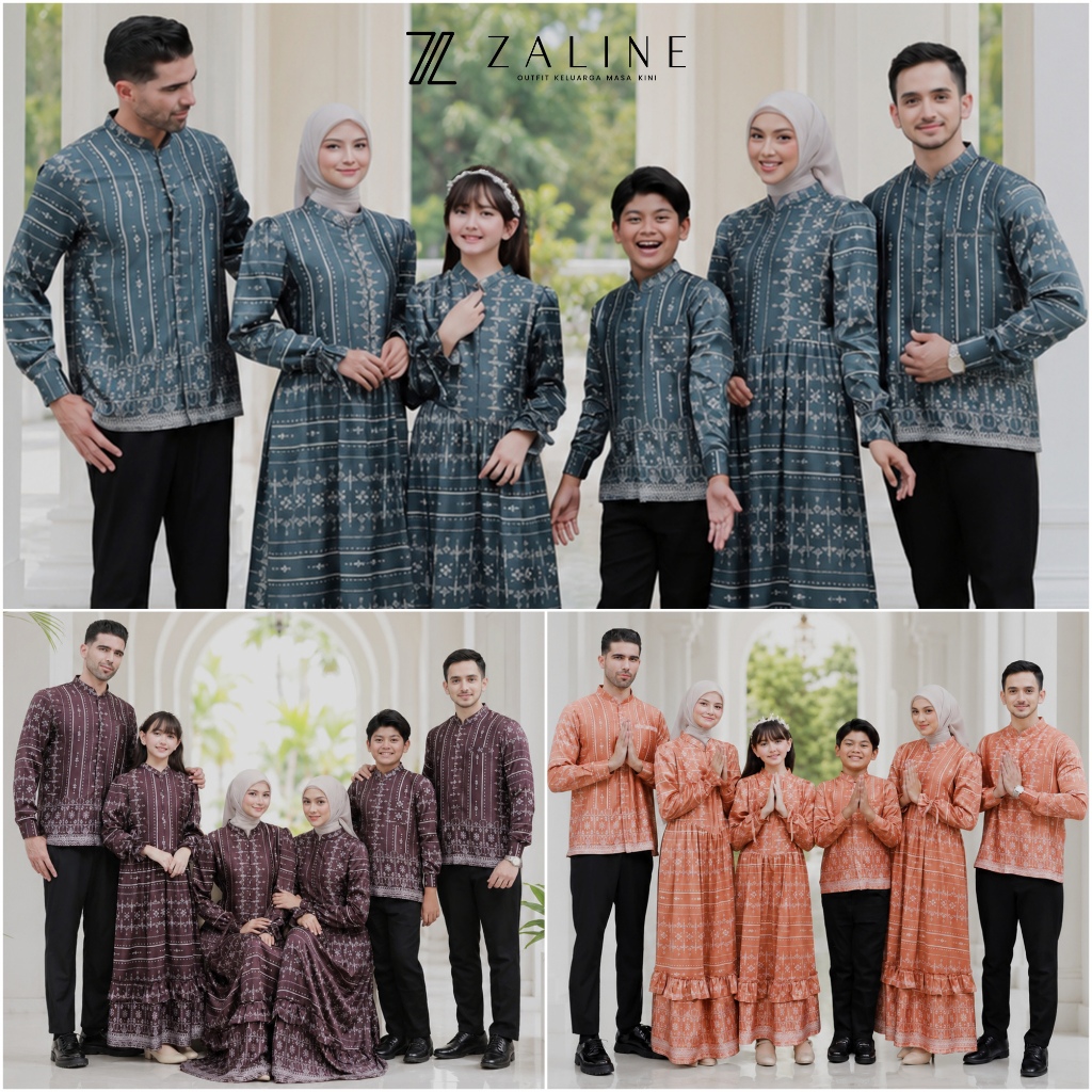 Jual Zaline - Sarimbit Keluarga 2026 2027 Lebaran Premium Motif - Baju ...