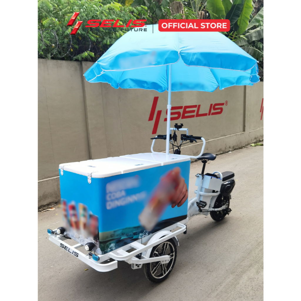 SELIS - Gerobak Listrik Pujasera 4 Fiber  ( Gerobak Sepeda Listrik / Gerobak Kopi / Gerobak Sepeda / Gerobak Listrik / Gerobak Keliling / Gerobak Sepeda Kopi  / Gerobak UMKM )