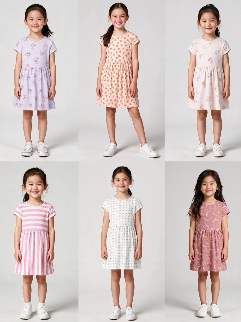 Dress Anak Junior ABG Bahan Katun Adem CTR Short-Sleeve Cotton Dress - 2606