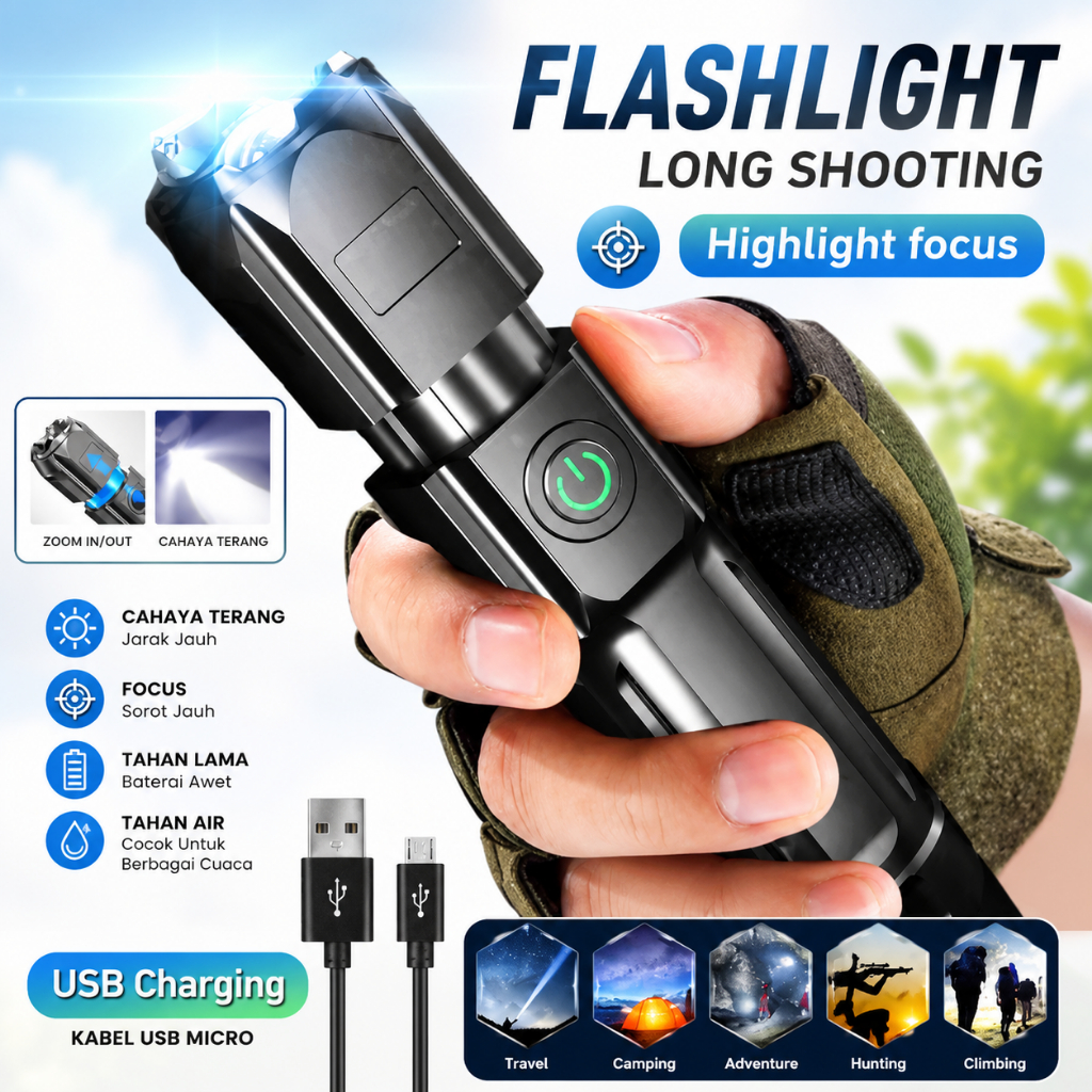 Jual Senter Swat Led 36w / Senter Led Police Chargeable Senter / Cas ...