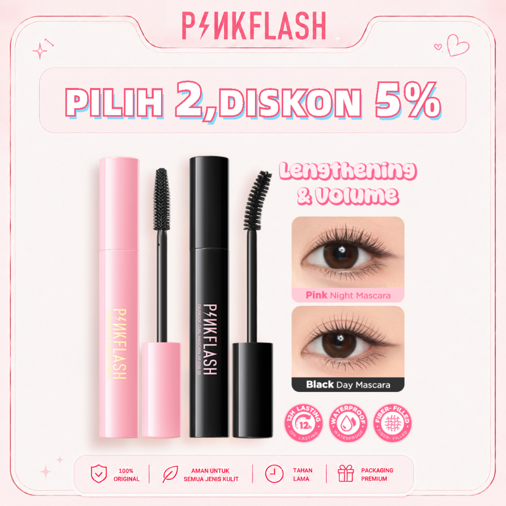 PINKFLASH Long-Lasting Curling Mascara Lengthening Fiber filled Waterproof  Mascara