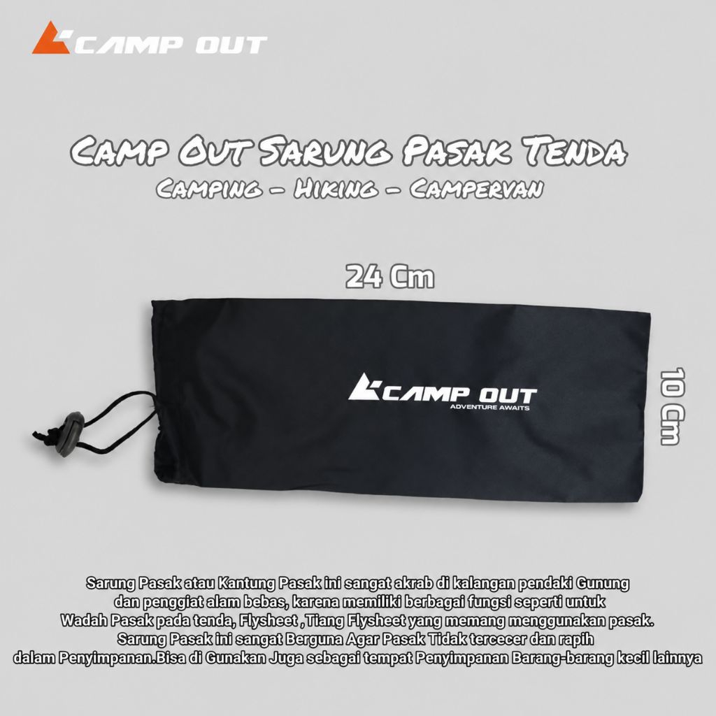Camp Out Tempat Pasak Camping - Sarung Pasak Tenda - Wadah Kantung Pasak Tiang Flysheet Outdoor