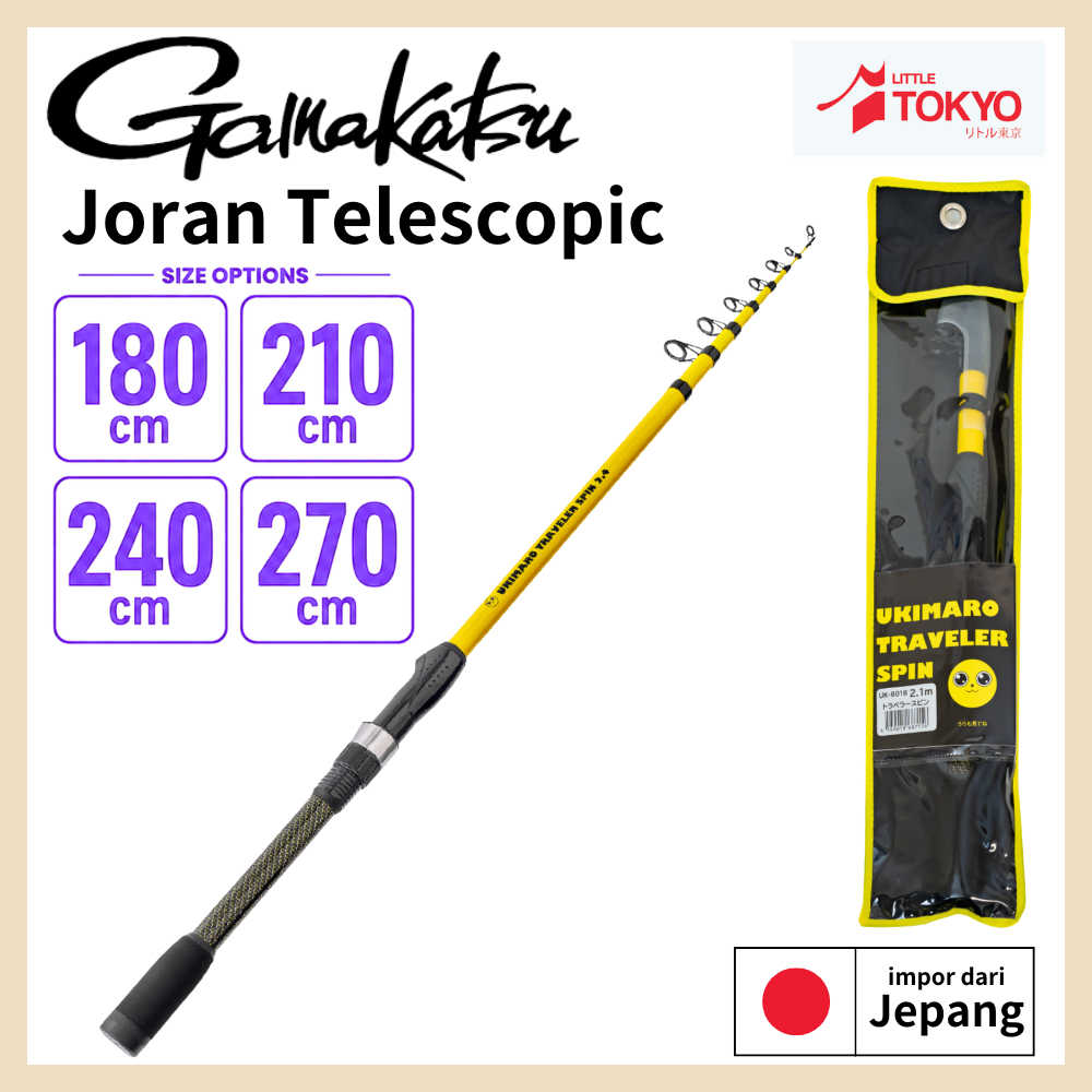Joran Gamakatsu Ukimaro Traveler Spin UK8018 Joran Telescopic Spinning ASLI JEPANG