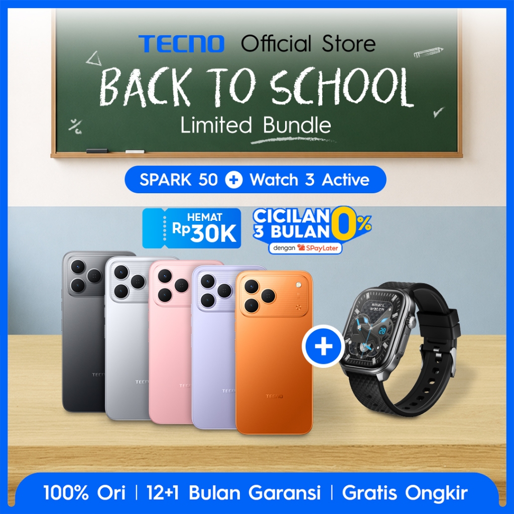 Jual [PROMO BUNDLE] TECNO Spark 50 & Watch 3 Active - Handphone ...