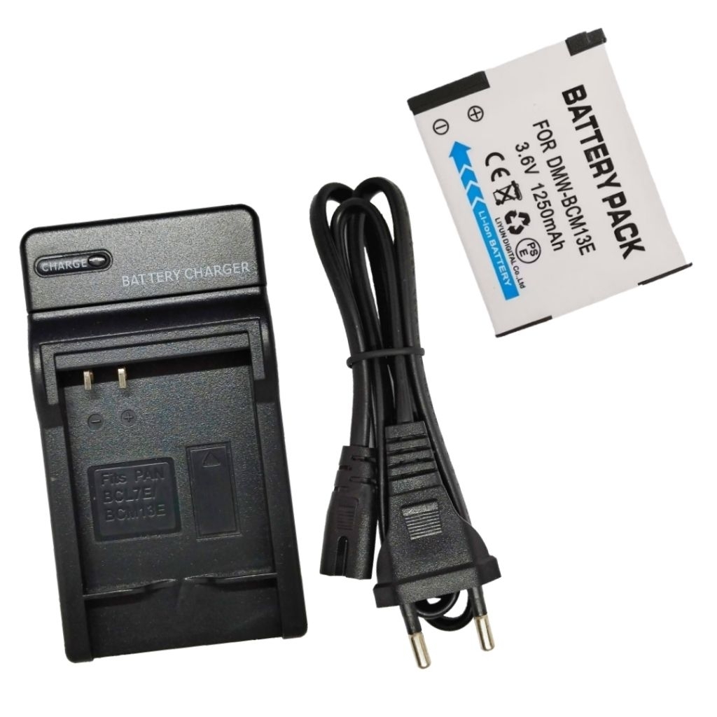 Joiry 2x Batterie DMW-BCM13 + Caricatore USB Per Panasonic Lumix (1300mAh, 3.7V) – Compatibile Con TS7, FT5, ZS40, TZ40 E Molti Altri