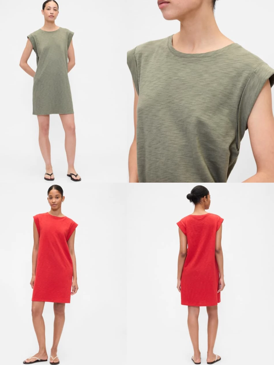 Dress Mini Wanita Bahan Katun Adem GP Crewneck T-Shirt Dress - 3103