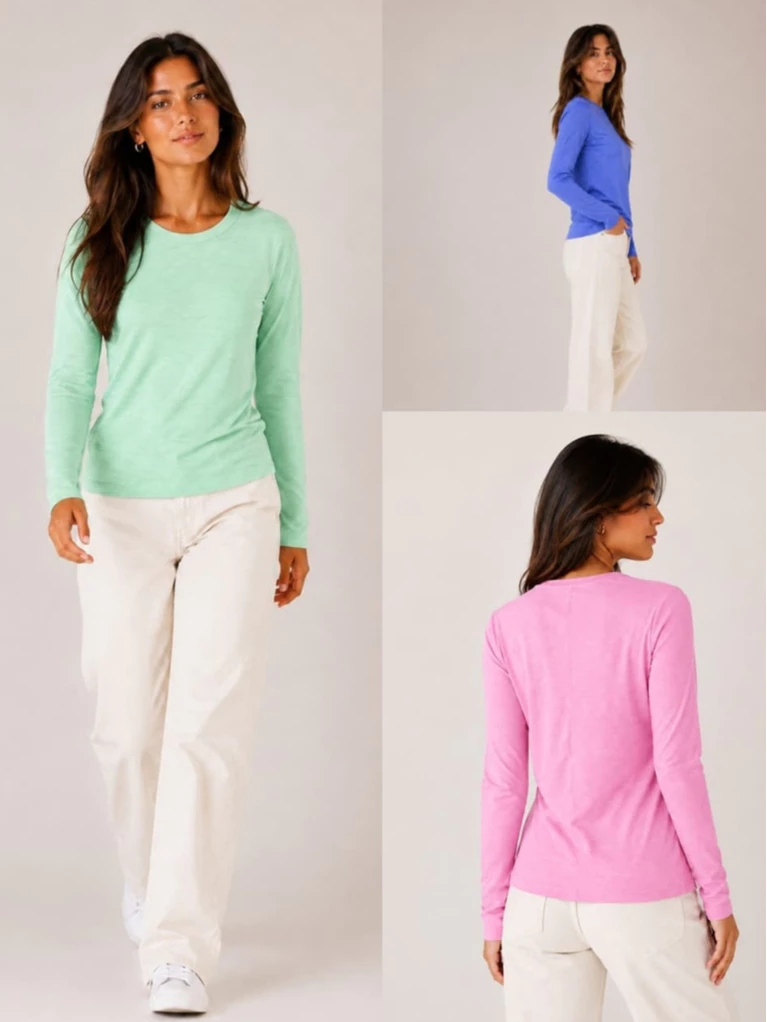 Kaos Lengan Panjang Wanita GP T-Shirt Crew Neck - 2991