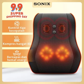 Sonix Bantal Pijat Massage SMS02 Portable Alat Pijat Elektrik Terapi Pijat Bahu Dan Tulang Belakang Leher Multifungsi Punggung Bantal Pijat Elektrik Alat multifungsi Pijat cakupan seluruh tubuh 6D
