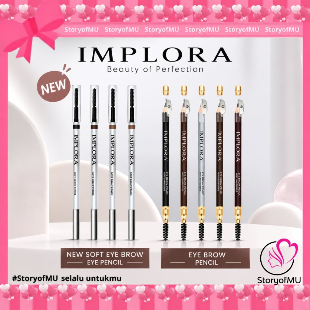 [BPOM] IMPLORA Eyebrow Pencil 2.5g | Soft Brow | Eye Pensil Alis Serut Rautan