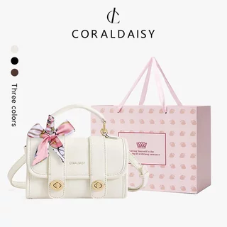 CORALDAISY Tas Wanita 2026 Elegan Tas Selempang Solid Slingbag Tali Panjang Tas Bahu Gesper Berputar