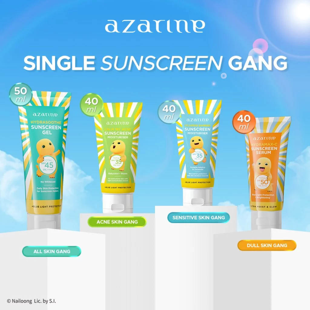 [BEST SELLER] Azarine All Sunscreen Series Sunscreen NAILOONG EDITION Kulit Berjerawat | Kulit Kering | Kulit Normal