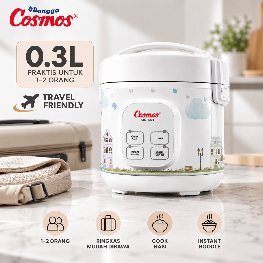 Cosmos Rice Cooker Mini Digital 4in1 CRJ-1031 - 0.3 L