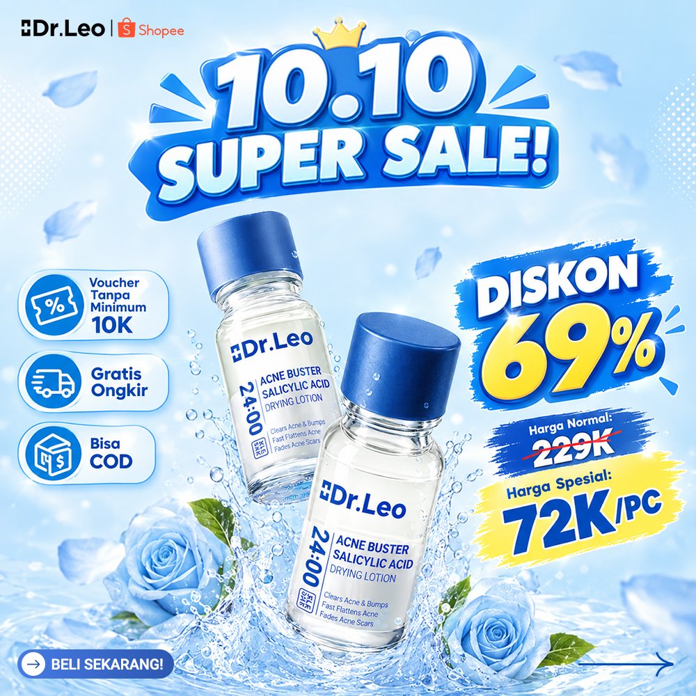 Dr.Leo - Salicylic Acid Acne Essence Drying Lotion 10mL Serum Jerawat Acnes Skincare Instant Acne Care
