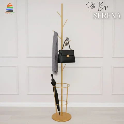 Rak Baju Standing Hanger Serena Besi Beton Kokoh Tinggi 170cm Cat Duco - Bengkelkita.id