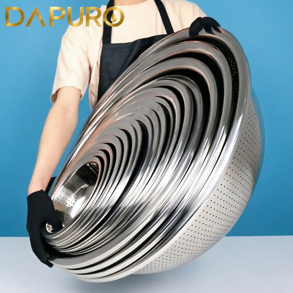 Jual DAPURO Baskom Stainless Steel Jumbo 50cm - 80cm Lubang Saringan ...