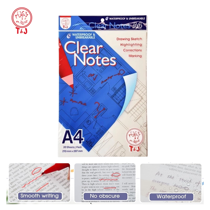 Jual TJ Tracing Clear Notes A4 Tom & Jerry Transparent Labels | Shopee ...