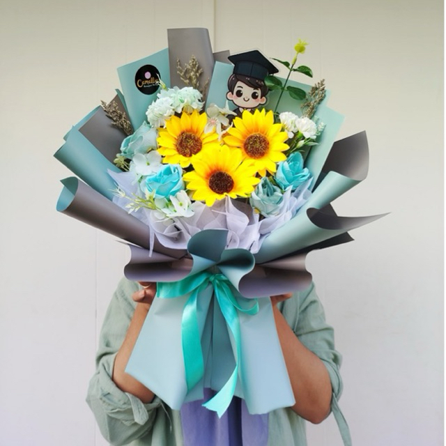 Jual (TIDAK PO) Premium Hand Bouquet Sun Flower | Buket Bunga Matahari ...