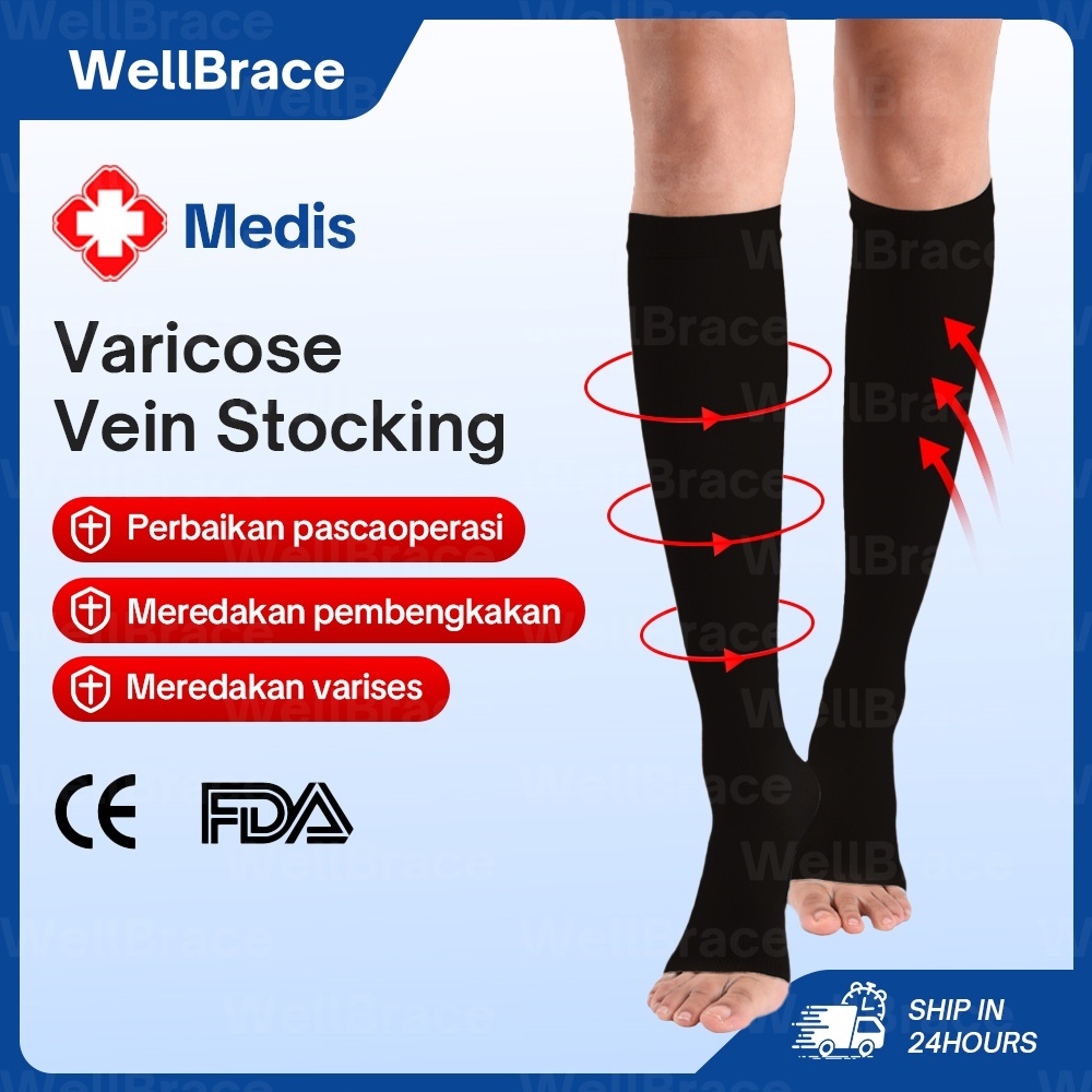Jual Medical Compression Socks Travel Running Besar Kaos Kaki Varises ...