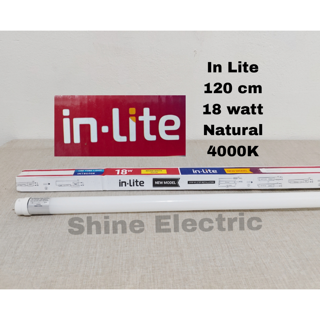 Jual Lampu TL Inlite T8 LED 18w Natural 4000K 120cm In Lite 120 cm 18 ...