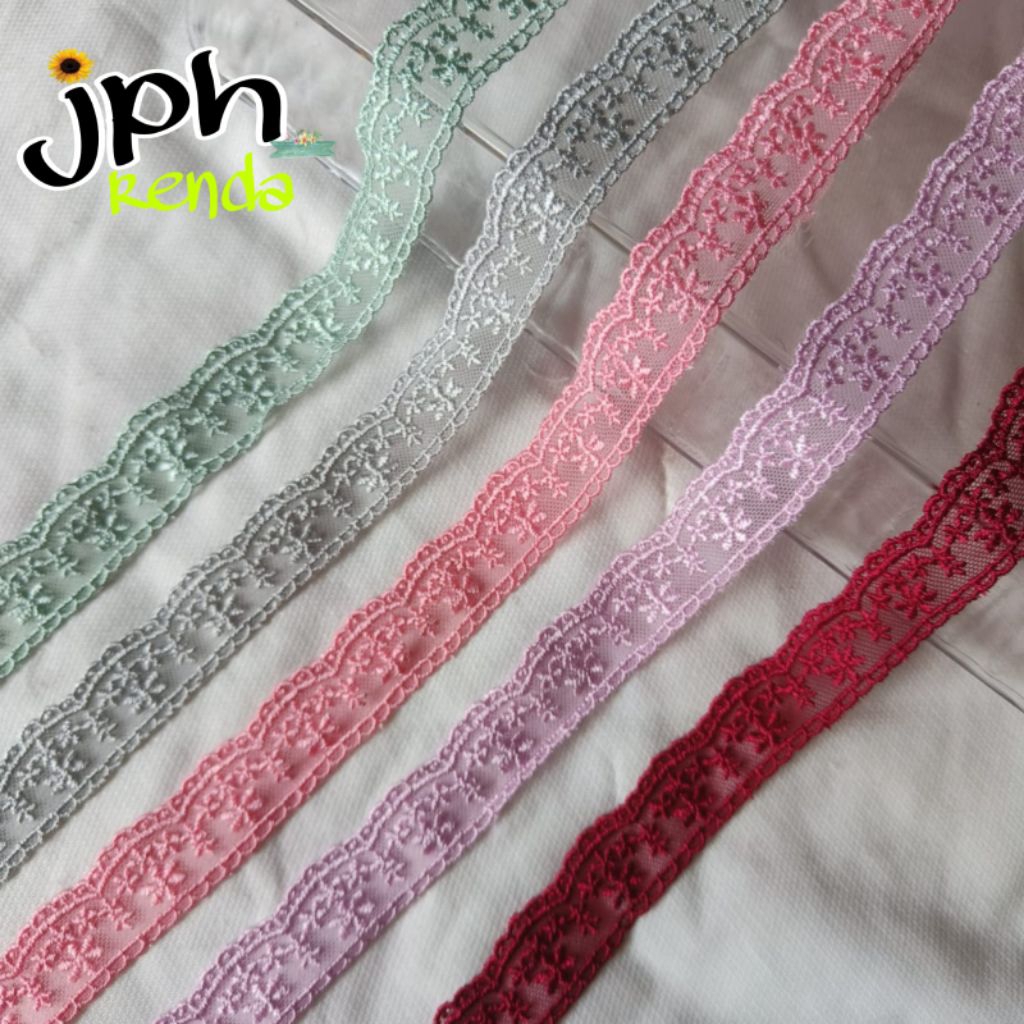 Jual Renda tile, renda tulle, renda bordir (per roll 15yard) | Shopee ...