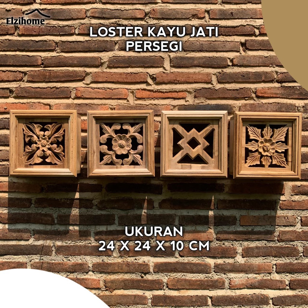 Jual Loster Ukir Roster Minimalis 24 x 24 Ventilasi Udara Dari Kayu ...