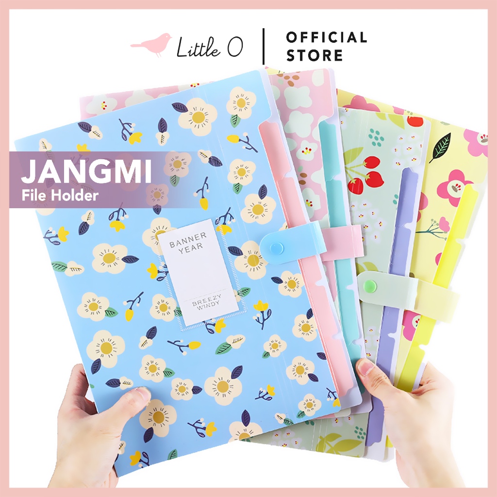 Jual LITTLE O JANGMI File Holder Mika Plastik Tebal Kancing Korean ...
